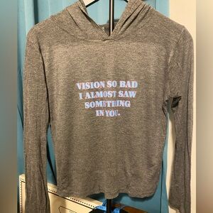 NWOT! Slinky- VISION SO BAD crop hooded LS
